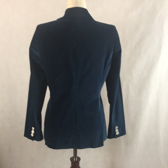 NWT Tahari One-Button Blue Velvet Blazer - Picture 4 of 9